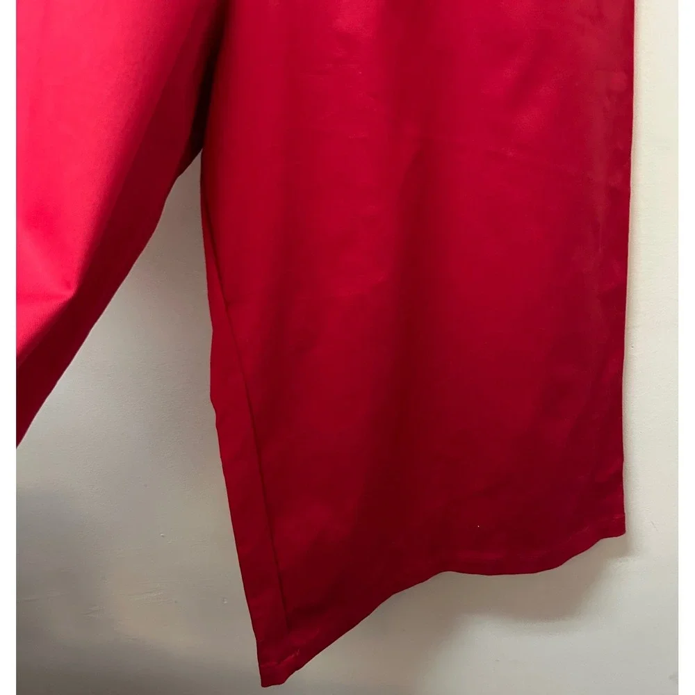 Taylor Jay Red Wide Leg Culotte Pants High Waist Elastic Cotton Twill Size M